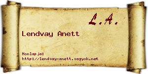 Lendvay Anett névjegykártya